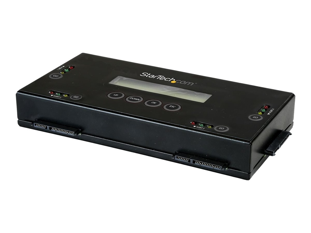 StarTech.com SSD/HDD Festplattenlöschgerät mit 4 Steckplätzen - 2,5" & 3,5" SATA - Selbständiges Sicheres Externes Festplatten Löschgerät mit 9 Löschmodi - RS232 Printer Port - NIST/DOD (SATERASER4)