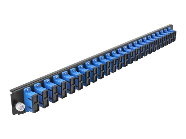 Delock Glasfaser-Spleißboxpaneel - Vorderseite - SC SM X 48 - Schwarz, Blau - 1U - 48.3 cm (19")