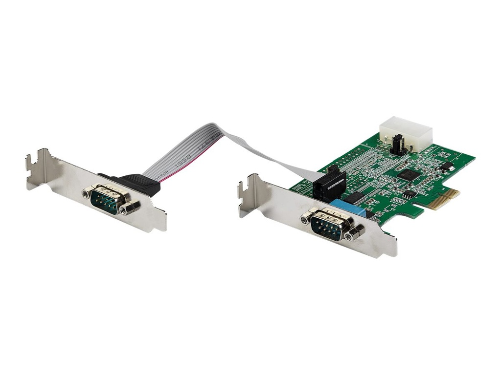 StarTech.com Startech 2 Port Serielle PCIe RS232 Adapter Karte - Serielle PCIe RS232 Host Controller Karte - PCIe auf seriell DB9 - 16950 UART - Nidrig Profil Erweiterungskarte - Windows & Linux (PEX2S953LP)