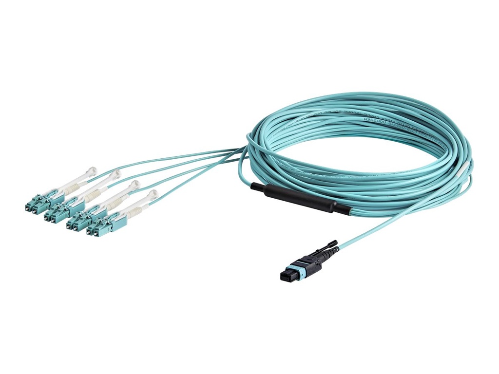 StarTech.com 10 m MPO/MTP auf LC Breakout Glasfaserkabel - Push/Pull-Tab - Kabelpeitsche - MTP/MPO-Multi-Modus (W)