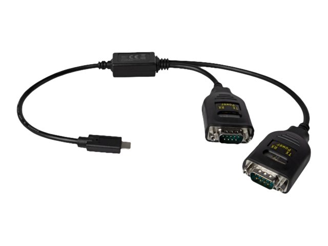 Delock Adapter USB Type-C to 2 x Serial RS-232 DB9 with 15 kV ESD protection