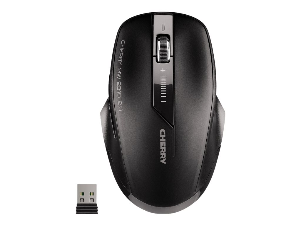 Cherry MW 2310 2.0 - Maus - rechts- und linkshändig - optisch - 6 Tasten - kabellos - RF, 2.4 GHz - kabelloser Empfänger (USB)