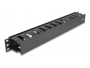 Delock Kabelführungsplatte für Schaltschrank - mit 2 Öffnungen, Kunststoff - Schwarz - 1U - 48.3 cm (19")