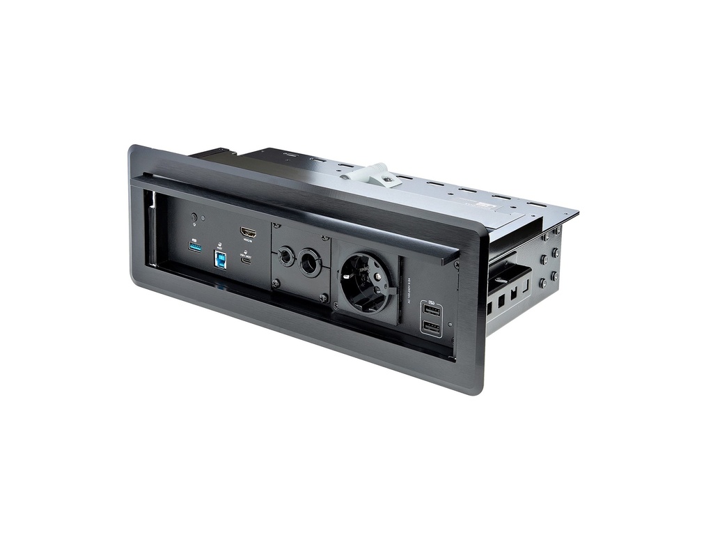 StarTech.com Tischanschlussfeld (mit Laptop-Dockingstation und Stromversorgungsmodulen, 4K HDMI®, USB-C™ und USB-A, PD)