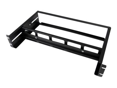 StarTech.com 19" DIN Rail Rackmount Kit einstellbar mit Hutschiene/Mini/ G-Schiene - Rack-Schienen-Kit - Schwarz - 2U - 48.3 cm (19")