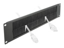 Delock Cable Management Brush Strip - Kabelführungspanel mit Bürste - Schwarz - 2U - 48.3 cm (19")