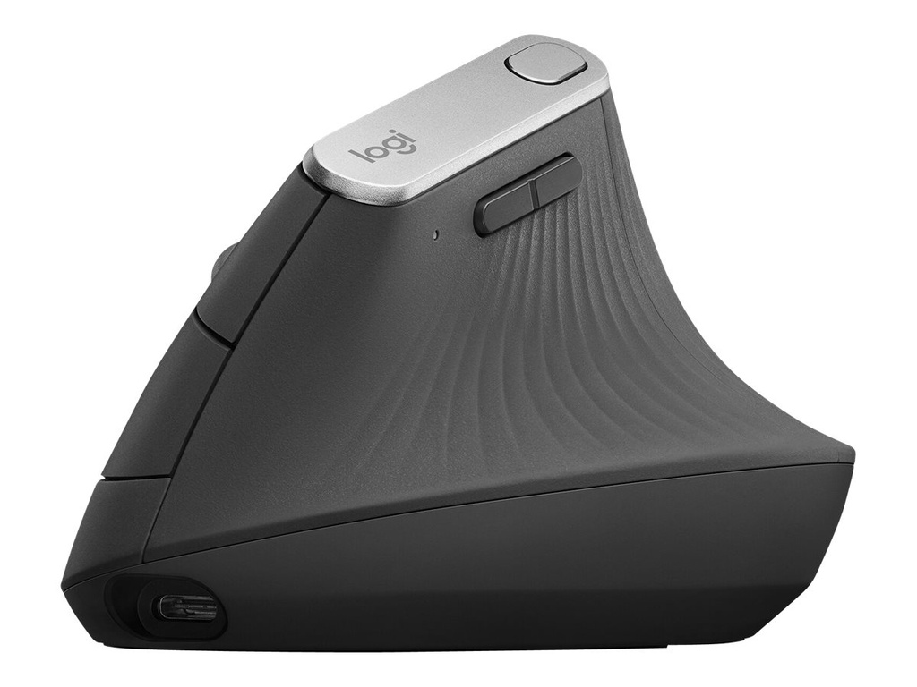 Logitech MX Vertical - Vertikale Maus - ergonomisch - optisch - 6 Tasten - kabellos, kabelgebunden - Bluetooth, 2.4 GHz - kabelloser Empfänger (USB)