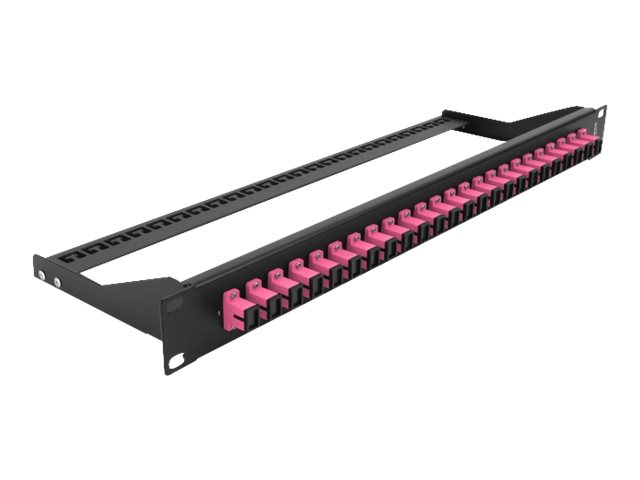 Delock Patch Panel - Rack montierbar - SC MM X 24 - Schwarz, violett - 1U - 48.3 cm (19")