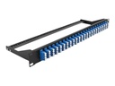 Delock Patch Panel - Rack montierbar - LC Quad SM x 24 - Schwarz, Blau - 1U - 48.3 cm (19")