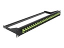 Delock Patch Panel - Rack montierbar - SC MM X 24 - Schwarz, hellgrün - 1U - 48.3 cm (19")