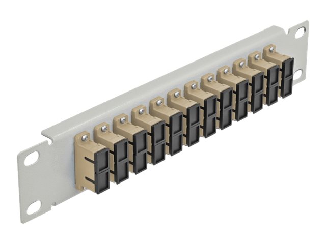 Delock Patch Panel - Rack montierbar - SC Duplex MM X 12 - Grau, beige - 1U - 25.4 cm (10")