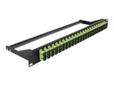 Delock Patch Panel - Rack montierbar - SC Duplex MM X 24 - Schwarz, hellgrün - 1U - 48.3 cm (19")