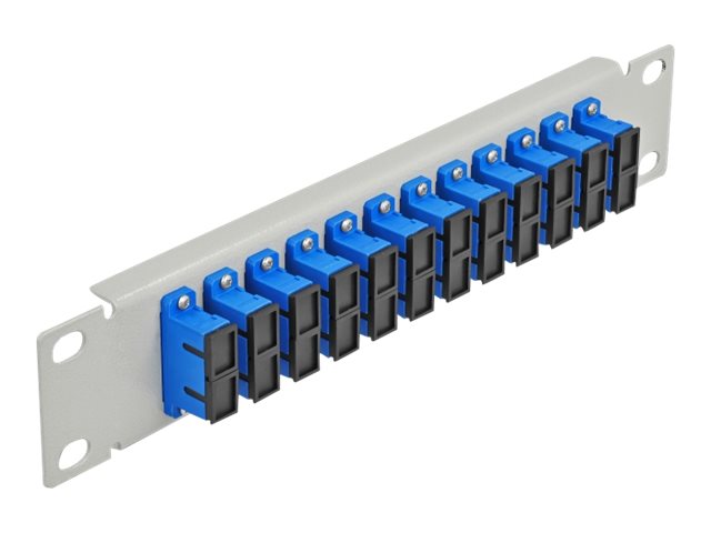 Delock Patch Panel - SC Duplex SM X 12 - Grau - 1U - 25.4 cm (10")