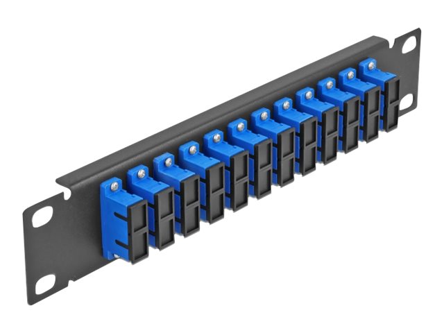 Delock Patch Panel - Rack montierbar - SC Duplex SM X 12 - Schwarz, Blau - 1U - 25.4 cm (10")
