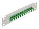 Delock Patch Panel - Rack montierbar - LC SM X 12 - Grau, grün - 1U - 25.4 cm (10")