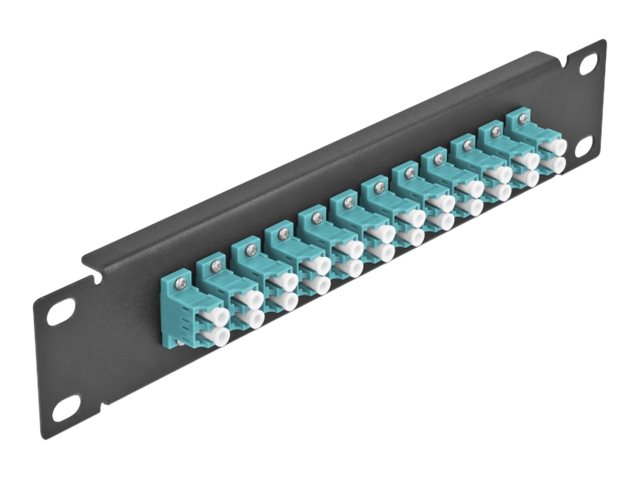 Delock Patch Panel - LC Duplex MM X 12 - Schwarz - 1U - 25.4 cm (10")