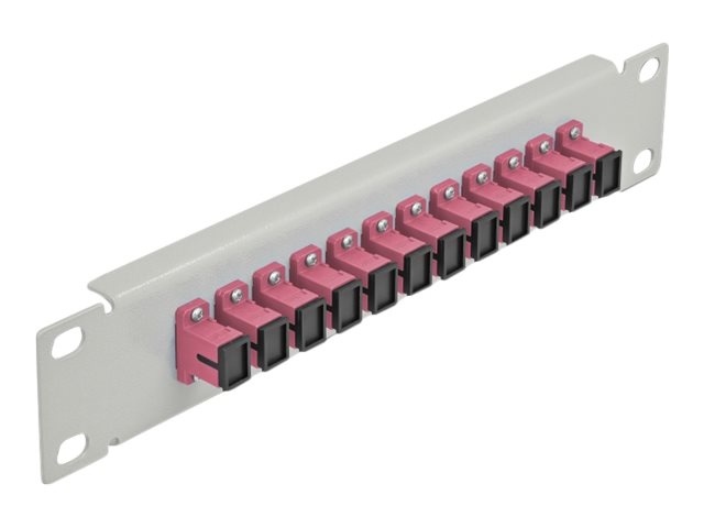 Delock Patch Panel - Rack montierbar - SC MM X 12 - Grau, violett - 1U - 25.4 cm (10")