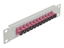 Delock Patch Panel - Rack montierbar - SC MM X 12 - Grau, violett - 1U - 25.4 cm (10")