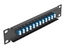 Delock Patch Panel - Rack montierbar - LC SM X 12 - Schwarz, Blau - 1U - 25.4 cm (10")