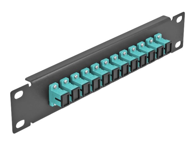 Delock Patch Panel - SC MM X 12 - Schwarz - 1U - 25.4 cm (10")
