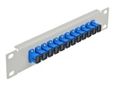 Delock Patch Panel - Rack montierbar - SC SM X 12 - Grau, Blau - 1U - 25.4 cm (10")
