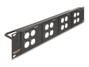 Delock Patchpanel (Blindblech) - 4 D-Typ Platten 86 x 86 mm und 4 Anschlüsse - Rack montierbar - Schwarz - 2U - 48.3 cm (19")
