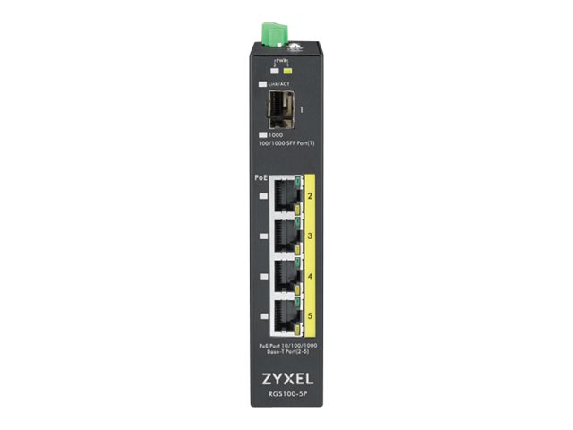 ZyXEL RGS100-5P - Switch - unmanaged - 4 x 10/100/1000 (PoE+)