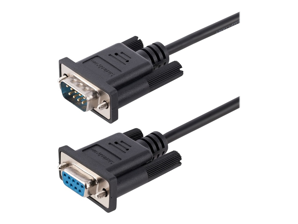 StarTech.com StarTech 3m RS232 Serial Null Modem Cable, Crossover Serial Cable w/Al-Mylar Shielding, DB9 Serial COM Port Cable Female to Male, Compatible w/DTE Devices - Tool-Less Design w/Thumbscrews, Black, F/M (9FMNM-3M-RS232-CABLE)