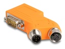 Delock Serieller Splitter - DB-9 schraubbar zu 5 pin M12-A gewinkelt