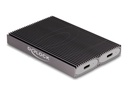 Delock Speichergehäuse - external, dual combo, toolfree - M.2 - M.2 Card (PCIe NVMe & SATA)