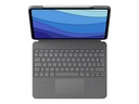 Logitech Combo Touch - Tastatur und Foliohülle - mit Trackpad - hintergrundbeleuchtet - Apple Smart connector - QWERTY - US International - Oxford Gray - für Apple 12.9-inch iPad Pro (5. Generation)