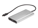 StarTech.com Thunderbolt 3 auf zwei HDMI Adapter - 4K 60hz - Mac und Windows kompatibel - USB C HDMI Adapter - Thunderbolt 3 zu HDMI - Adapterkabel - 24 pin USB-C männlich zu HDMI weiblich - 28.4 m - Silber - aktiv, unterstützt 4K 60 Hz (4096 x 2160)