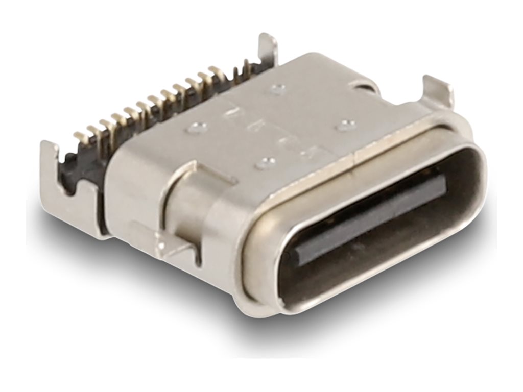 Delock USB-C-Stecker - 24 pin USB-C (W) gelötet - USB 3.0 - 100 V - 5 A - up to 5 Gbps data transfer rate, wasserdicht (Packung mit 10)