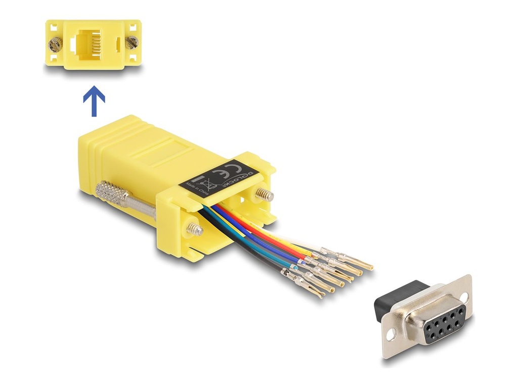 Delock Serieller Adapter - DB-9 (W) schraubbar zu RJ-12 (M)
