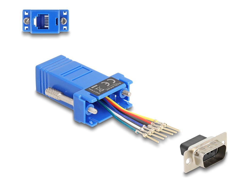 Delock Serieller Adapter - DB-9 (M) schraubbar zu RJ-12 (6-polig)