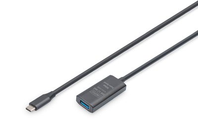DIGITUS Aktives USB 3.2 Gen1 5G Verlängerungskabel, USB-C - USB-A, 5m