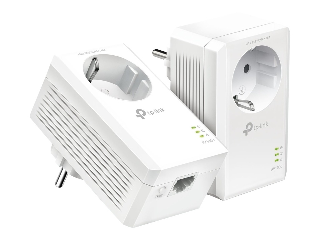TP-LINK Av1000 Passthrough Powerline Kit - Bridge - Stromnetz (Powerline)