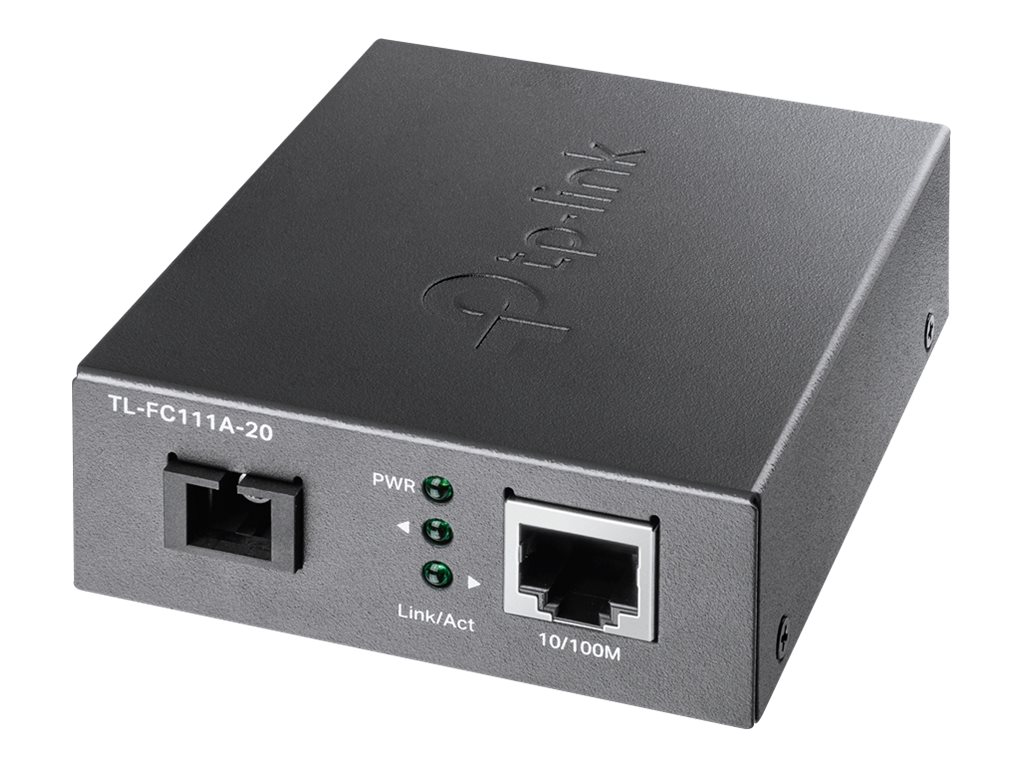 TP-LINK TL-FC111A-20 - Medienkonverter - 100Mb LAN - 10Base-T, 100Base-TX, WDM - SC/UPC Einzelmodus / RJ-45 - bis zu 20 km - 1550 (TX)