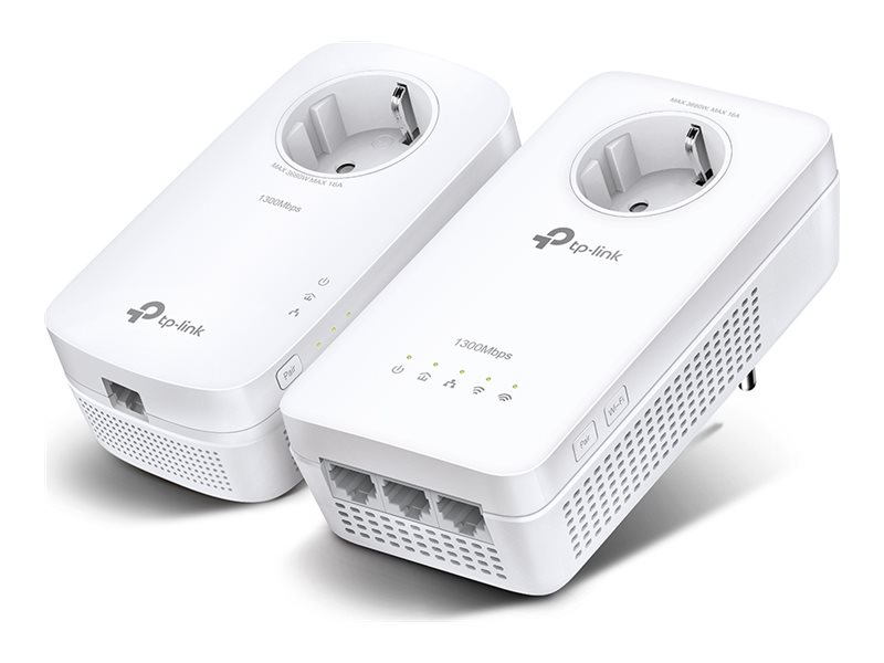 TP-LINK TL-WPA1300P KIT V4 - Wi-Fi Kit - Powerline-Adapter-Kit 3-Port-Switch - 1GbE, IEEE 1901, HomePlug AV (HPAV)
