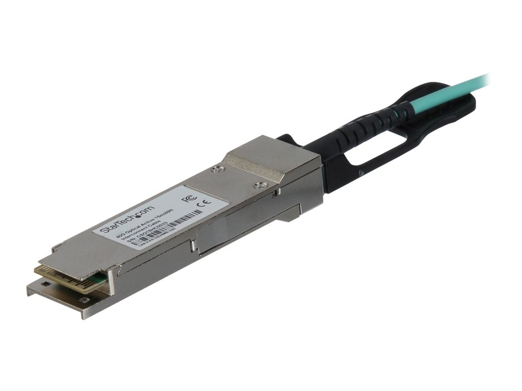 StarTech.com MSA Uncoded Compatible 15m/49.2ft 40G QSFP+ to QSFP+ AOC Cable, 40 GbE QSFP+ Active Optical Fiber, 40 Gbps QSFP Plus/Transceiver Module Cable, 40GE QSFP+ Active Optical Cable - Lifetime Warranty (QSFP40GAO15M)
