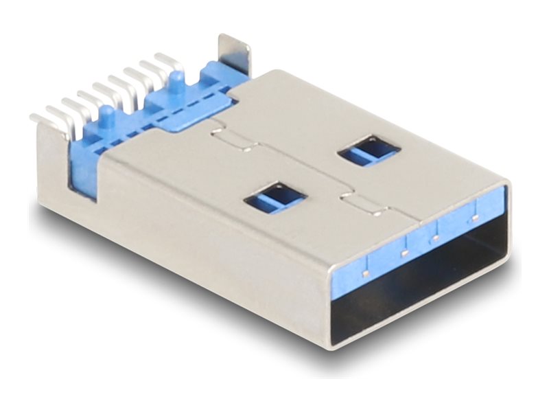 Delock USB-Anschluss - USB Typ A (M) 90° PCB - 30 V - 1.5 A - up to 5 Gbps data transfer rate (Packung mit 10)