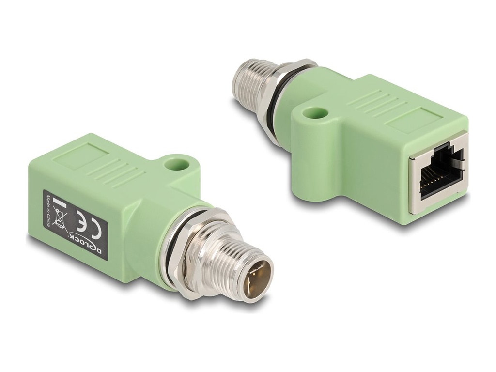 Delock Netzwerkadapter - 8 pin M12-X (M) gerade zu RJ-45 (W)