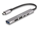Delock Hub - 1 x USB-C (Power Delivery) + 1 x USB-C + 1 x SuperSpeed USB + 2 x USB-A 2.0