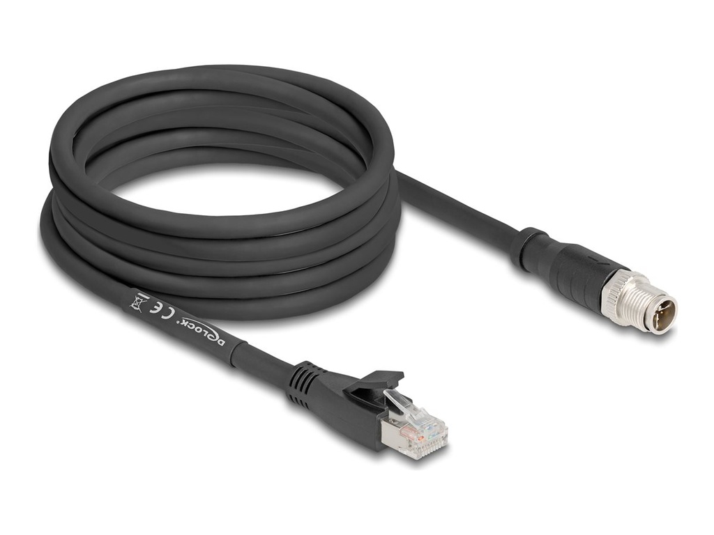 Delock Netzwerkkabel - 8 pin M12-X (M) zu RJ-45 (M)