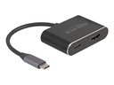 Delock Videoadapter - USB-C männlich zu HDMI, USB-C weiblich - 15 cm - Schwarz - USB-Stromversorgung (100 W)