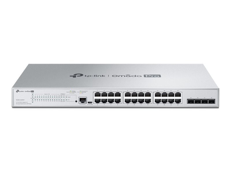 TP-LINK Omada Pro S5500-24GP4F V1.6 - Switch - L2+ - managed - 24 x 10/100/1000 + 4 x 1000Base-X SFP - an Rack montierbar - PoE+ (250 W)