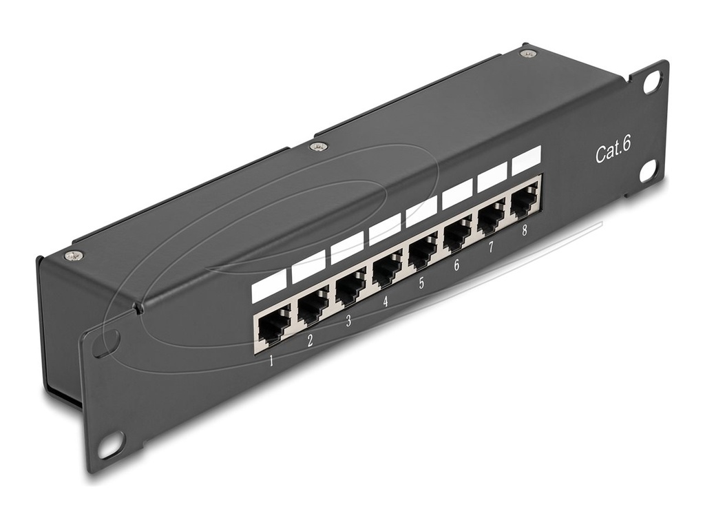 Delock Patch Panel - Rack montierbar - CAT 6 - RJ-45 - Schwarz - 1U - 25.4 cm (10")