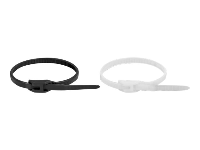 Delock Kabelbinder - mit flachem Kopf - 37 cm - Schwarz, durchsichtig (Packung mit 100)