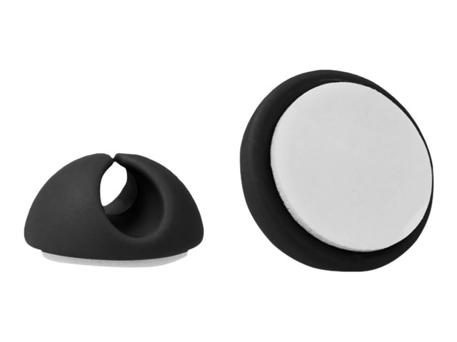 Delock Kabelhalter - Tisch montierbar, Oberfläche montierbar, geeignet für Wandmontage - Schwarz (Packung mit 6)