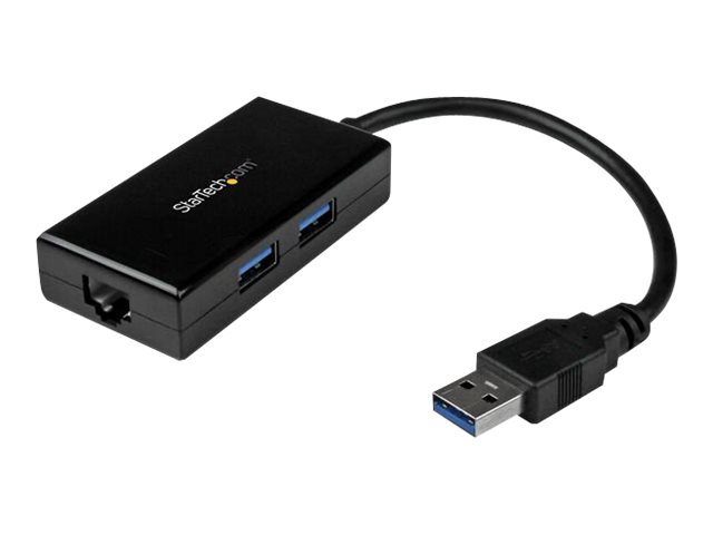 StarTech.com Startech USB 3.0 auf Gigabit Netzwerk Adapter mit 2 Port USB Hub - Native Treiber-Unterstützung (Windows, Mac und Chrome OS)